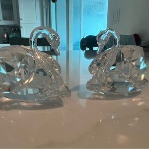 2 swaraski crystal swans